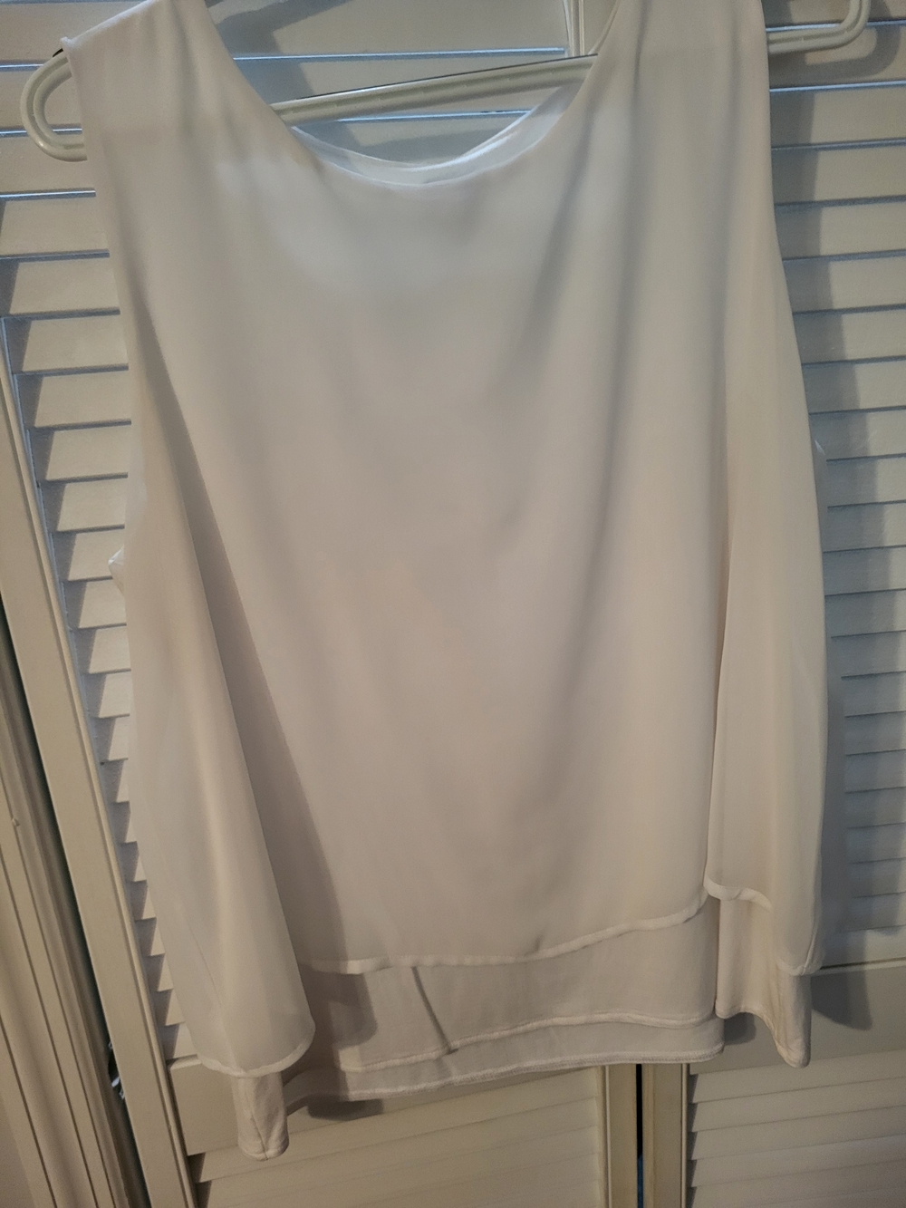 Chico's White Sheer Layered Sleeveless Top